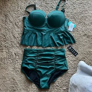 • MAKE AN OFFER • NWT Torrid Green Push-up Midkini Bikini Matching Set - Sz 1/1X